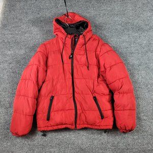 Aeropostale Womens Puffer Coat  Hood Size Small Red Sm S